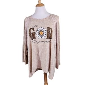 Cato Plus Size 3/4 Sleeve Top, sz 22-24